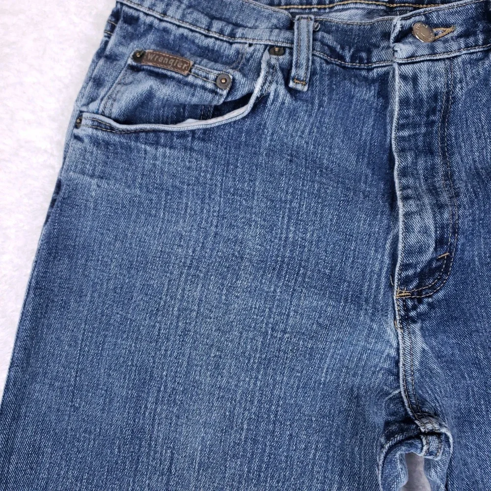 Wrangler Advanced Comfort Mens Straight Leg Jeans Medium Wash Blue 32x32* Cowboy